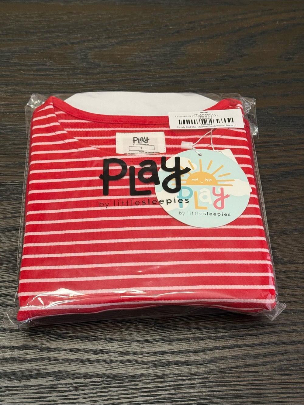 Brand new with tags Little Sleepies Candy Red Patch Pocket Dress in Size 7